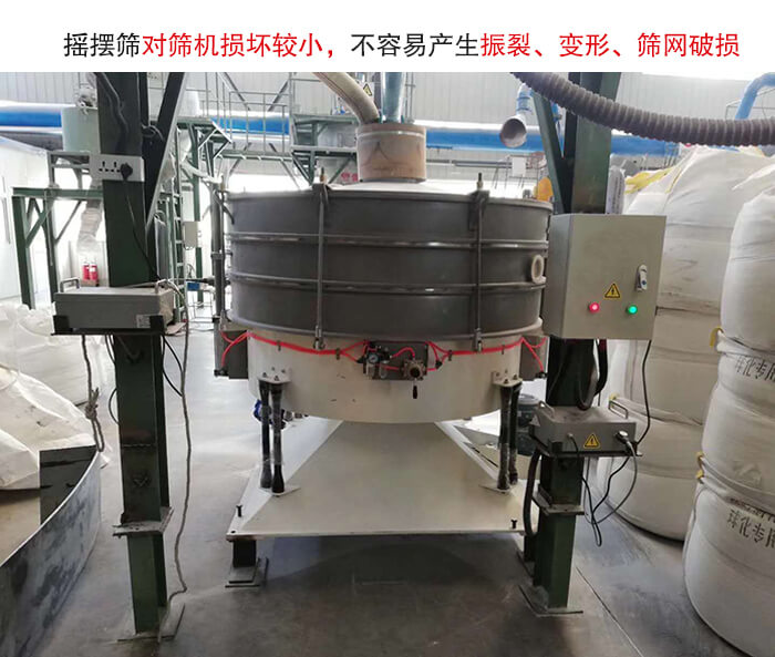 搖擺篩沒有振動力借助的主要是篩箱搖晃，所以磨損較小。